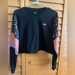 Vans Black Long Sleeve Crop Top